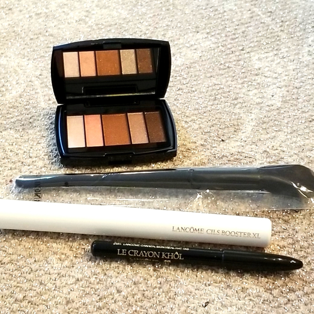 Lancome eyeshadow, eyeliner, brush & booster